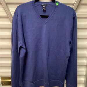 GAP Men's V-Neck Sweater in Deep Blue